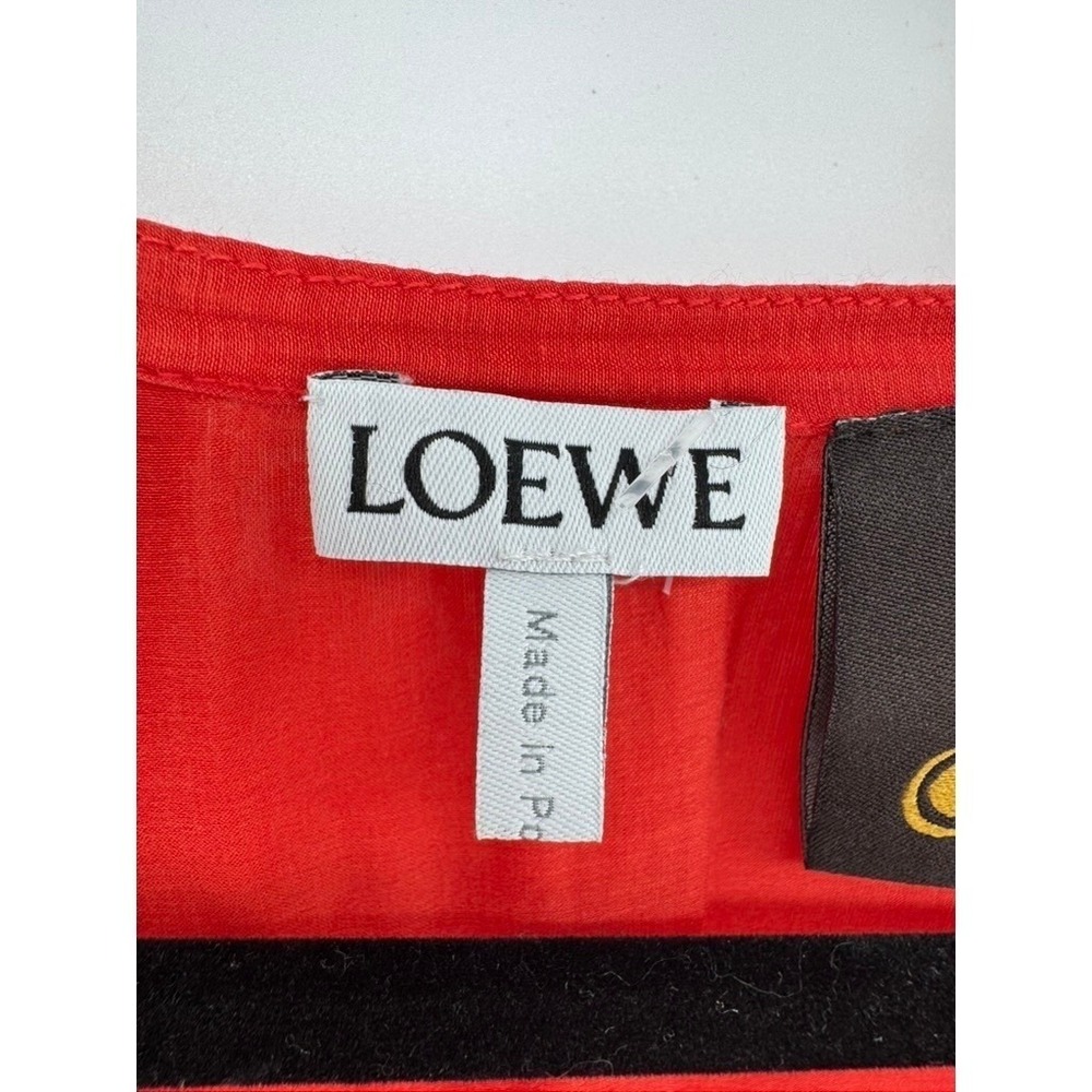 Loewe Paula Ibiza Red Sheer Silk Kaftan Tie Front Cover Up Dress Womens One Size - Picture 3 of 12